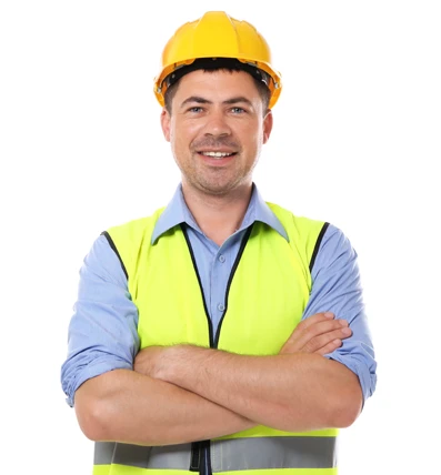 man in hard hat and vest