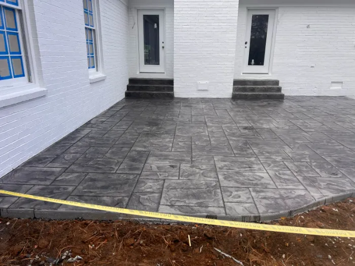 back concrete patio